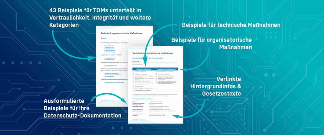 TOM checklist, samples, templates and examples as PDF. Contents are listed in the following text.