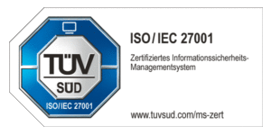 TÜV Siegel Informationssicherheits-Managementsystem ISO 27001 der Robin Data GmbH